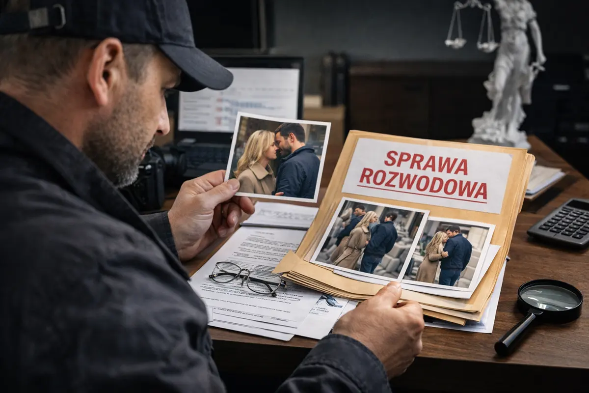 Detektyw przy pracy nad dowodami zdrady